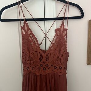 Free People Adella Maxi Slip Dress - Copper